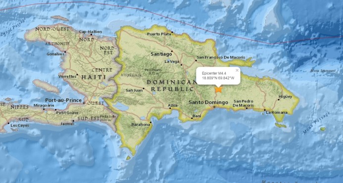 Temblor de 4.4 en Monte Plata