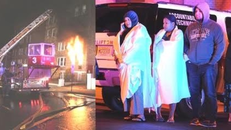 Desalojan 120 personas por fuego en la ciudad de Passaic, Nueva Jersey