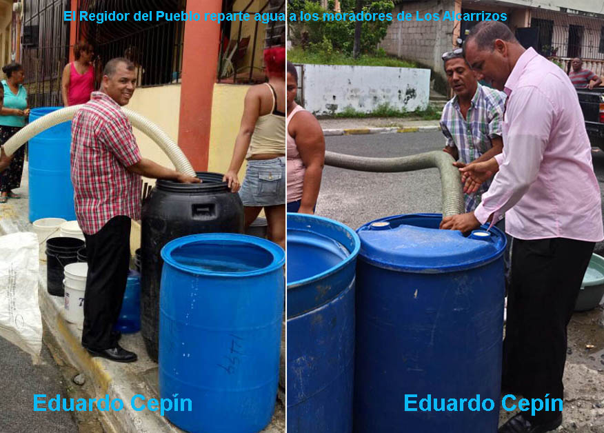 El Regidor del Pueblo distribuye agua con sus propios recursos