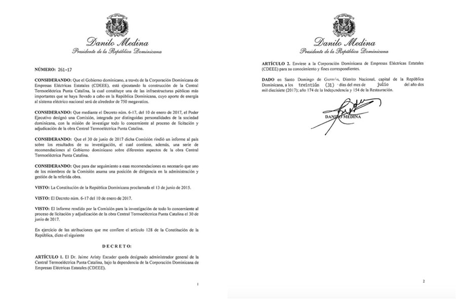 Presidente Danilo Medina designa a Jaime Aristy Escuder administrador de Punta Catalina, Alcarrizos News Diario Digital