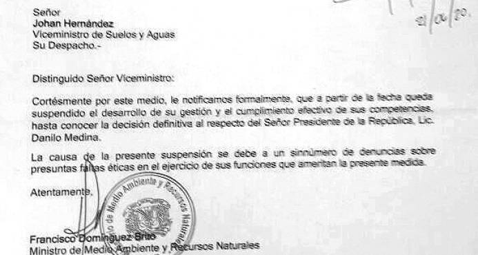 Viceministro suspendido todavía cobra RD$200,000 en Medio Ambiente, Alcarrizos News Diario Digital