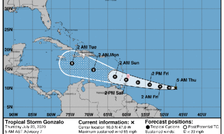 Tormenta Gonzalo podría convertirse en huracán en las próximas 24 horas