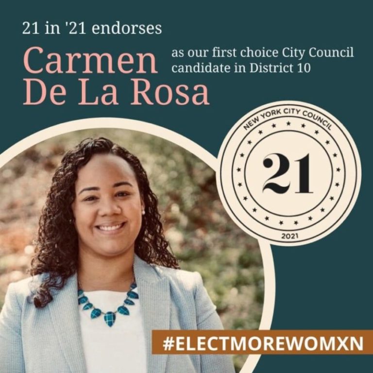 La dominicana Carmen de La Rosa recibe el respaldo para concejal por el distrito 10 N.Y.