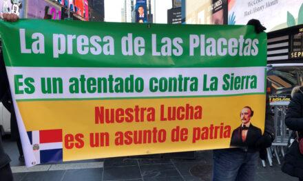 Serranos RD hacen piquete en NY contra la construcción de la presa de Las Placetas
