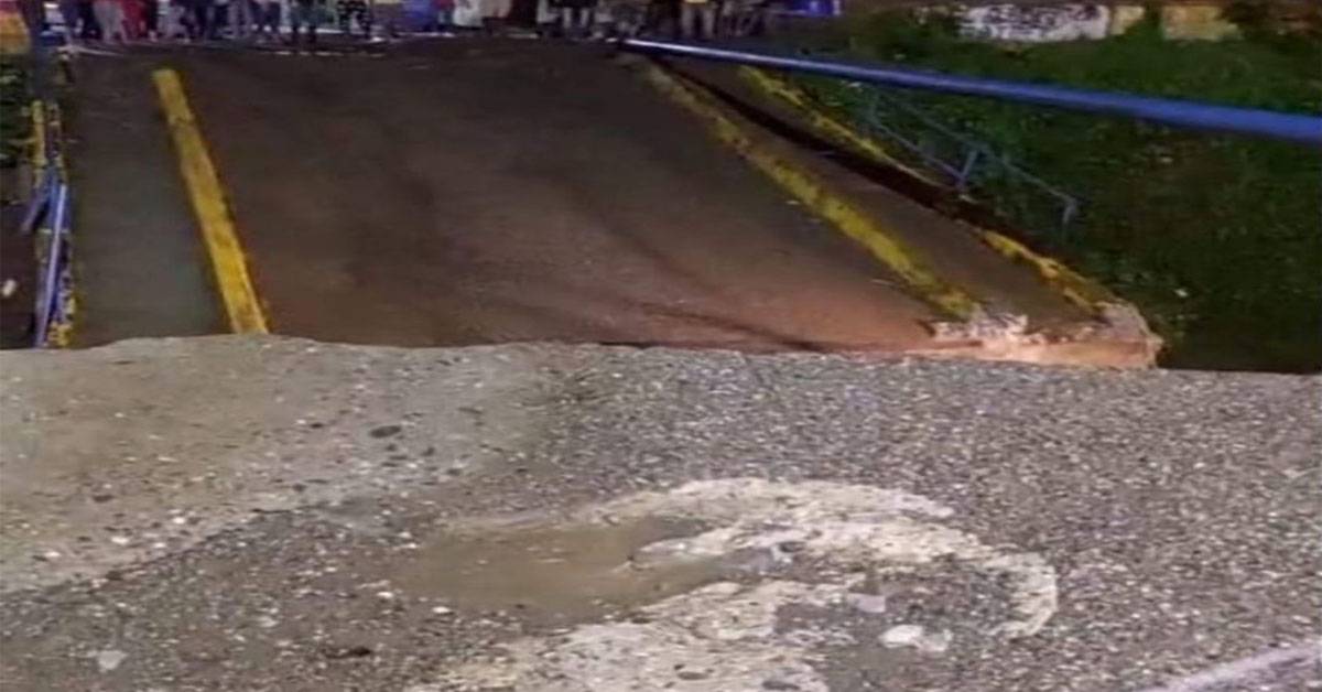 Aguaceros provocan colapso de puente en Ocoa