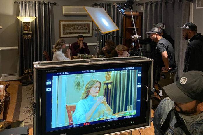 Una escena del rodaje de la película Algo de Valor Sonya Smith cine dominicano