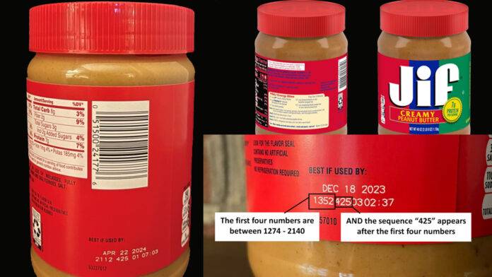 Salmonella en Jif mantequilla de maní